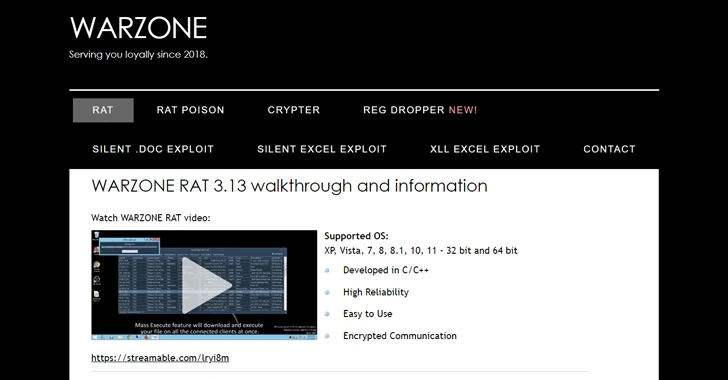 US DoJ Seizes Online Infrastructure for Selling Warzone RAT Malware